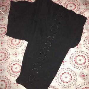 Black pants with tie
